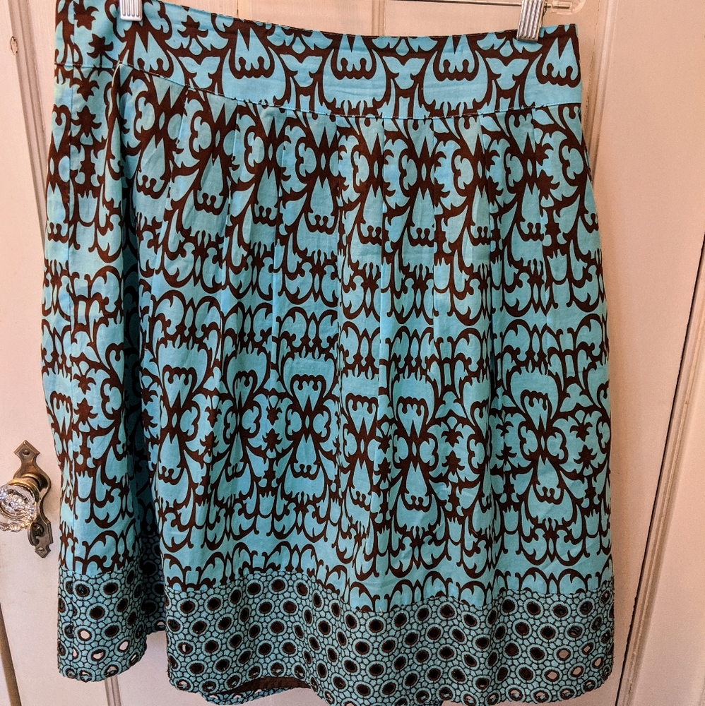 Mackie & Co Bob Mackie Skirt Size L blue and brown